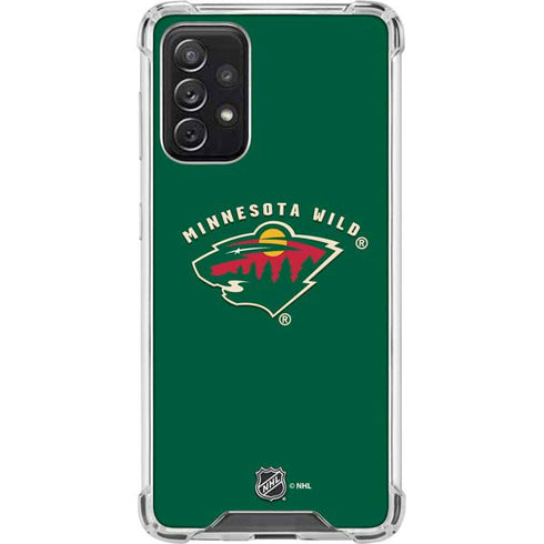 NHL Minnesota Wild Solid Background Galaxy A72 5G Clear Case